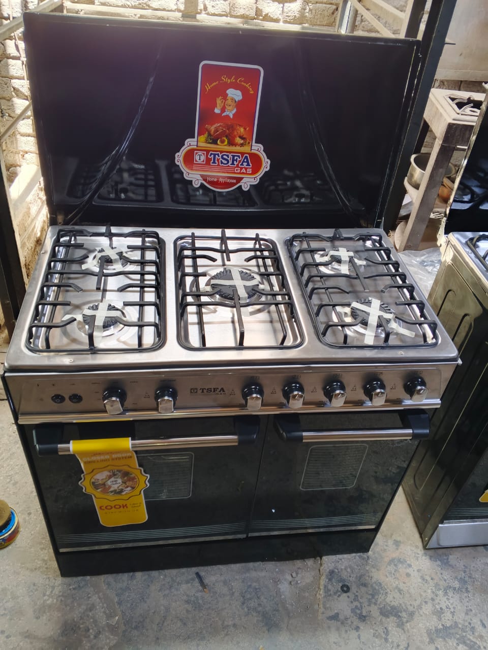 TSFA Gas Stove with Oven – 5 Burner, Stainless Steel Finish