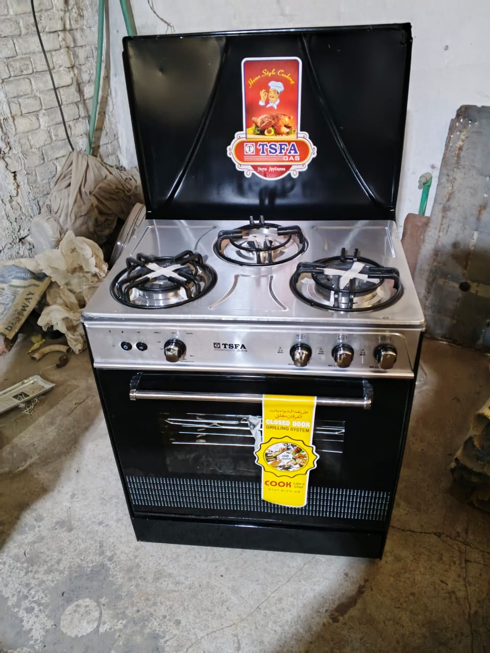 TSFA Gas Stove with Oven – 5 Burner, Stainless Steel Finish