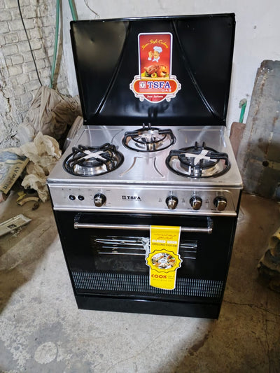 TSFA Gas Stove with Oven – 5 Burner, Stainless Steel Finish