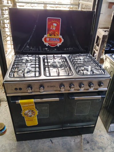 TSFA Gas Stove with Oven – 5 Burner, Stainless Steel Finish