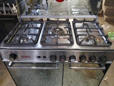 TSFA Gas Stove with Oven – 5 Burner, Stainless Steel Finish