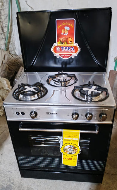 TSFA Gas Stove with Oven – 5 Burner, Stainless Steel Finish