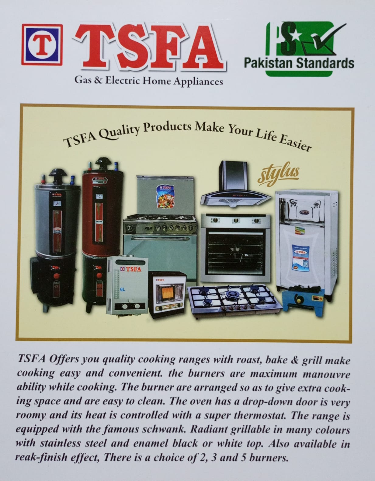 TSFA Mini  Gas Water Heater / Geyser
